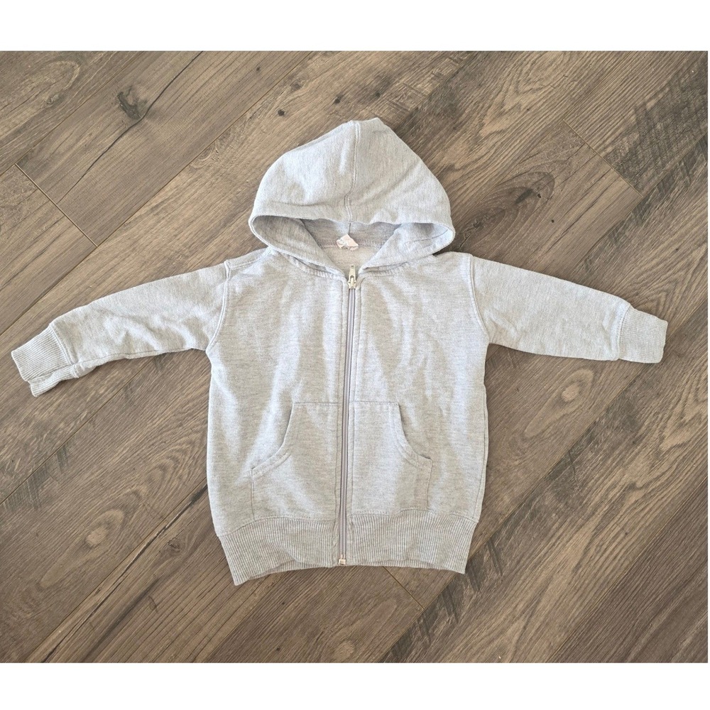 Rabbit Skins Gray Zip Up Hoodie Jugga Spin Logo Toddler sz 12 M‎ Juggling Comfy - Picture 4 of 6